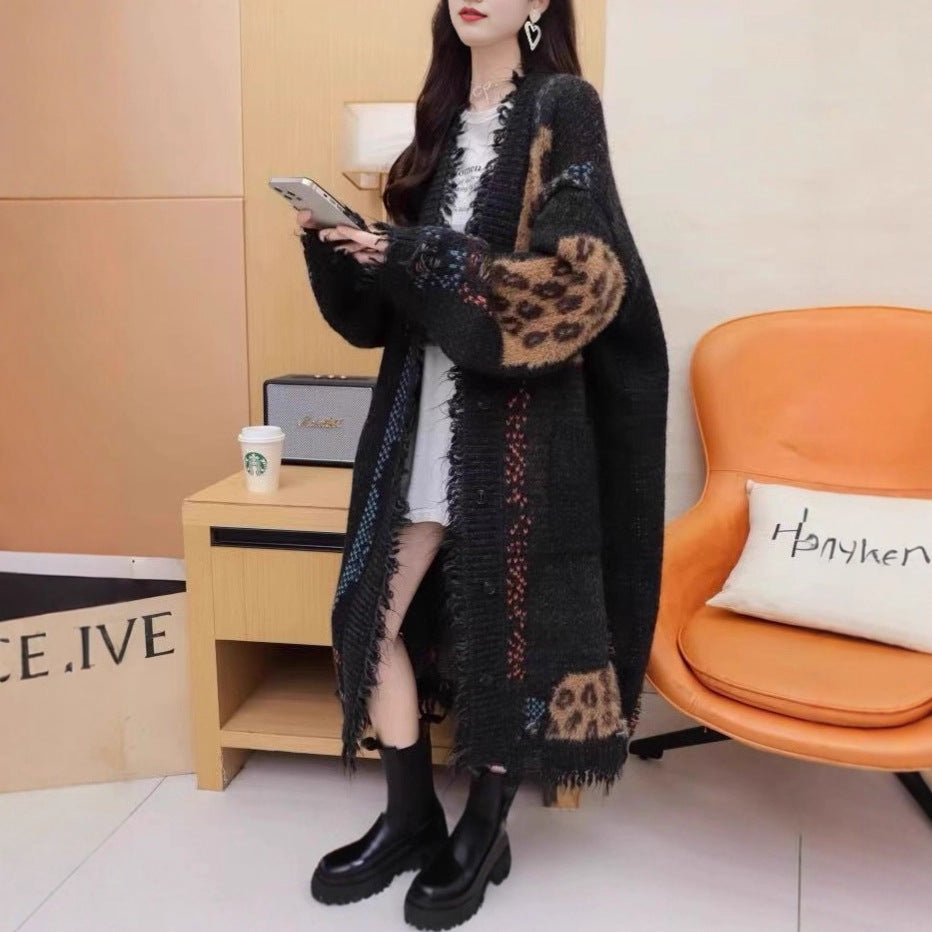 Relaxed Knit Cardigan Sweater Coat for Women Oversized Loose Fit Casual StylePlus Size Autumn/Winter Fashion Top