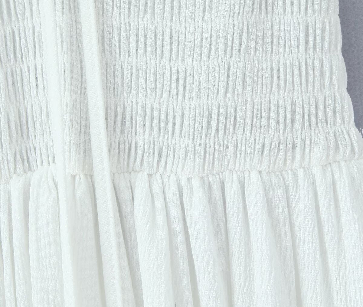 Backless tied long skirt with sweet bubble sleeves slim fit dress