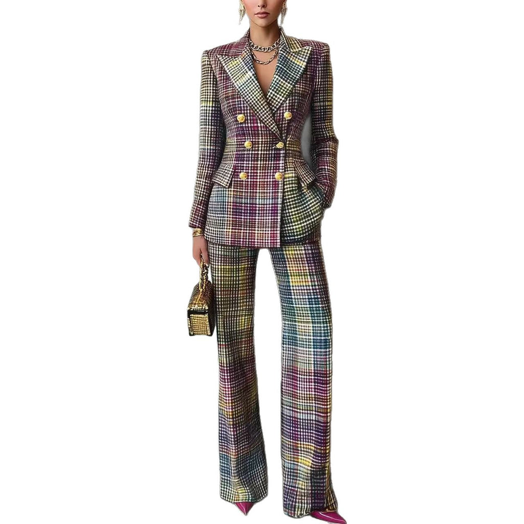 Fashionable  Style Plaid Blazer Jacket