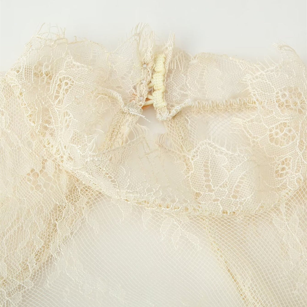 Sexy lace patchwork flared sleeve dress