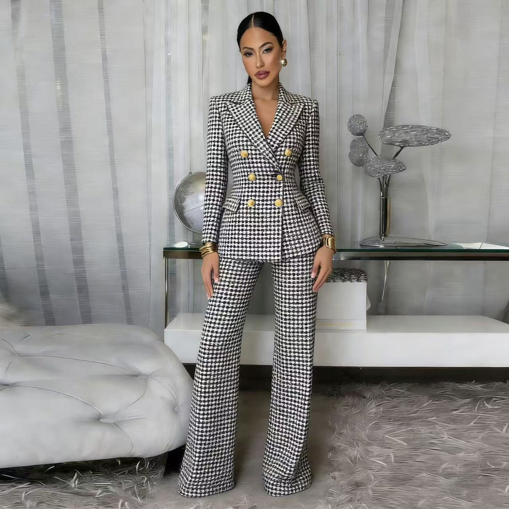 Fashionable  Style Plaid Blazer Jacket