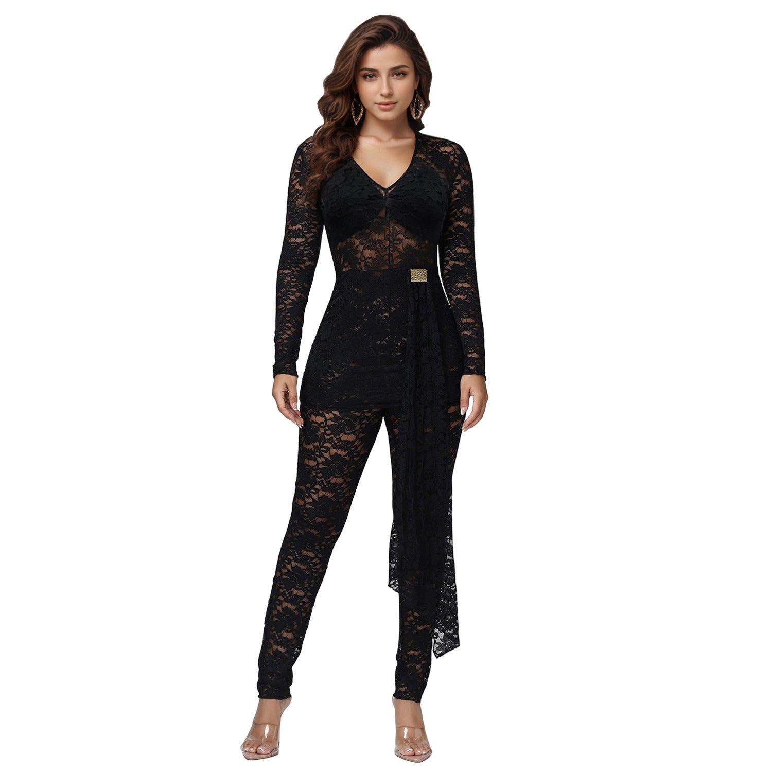 Fashion Women's Sexy Sheer Lace Jumpsuit Underwear Set