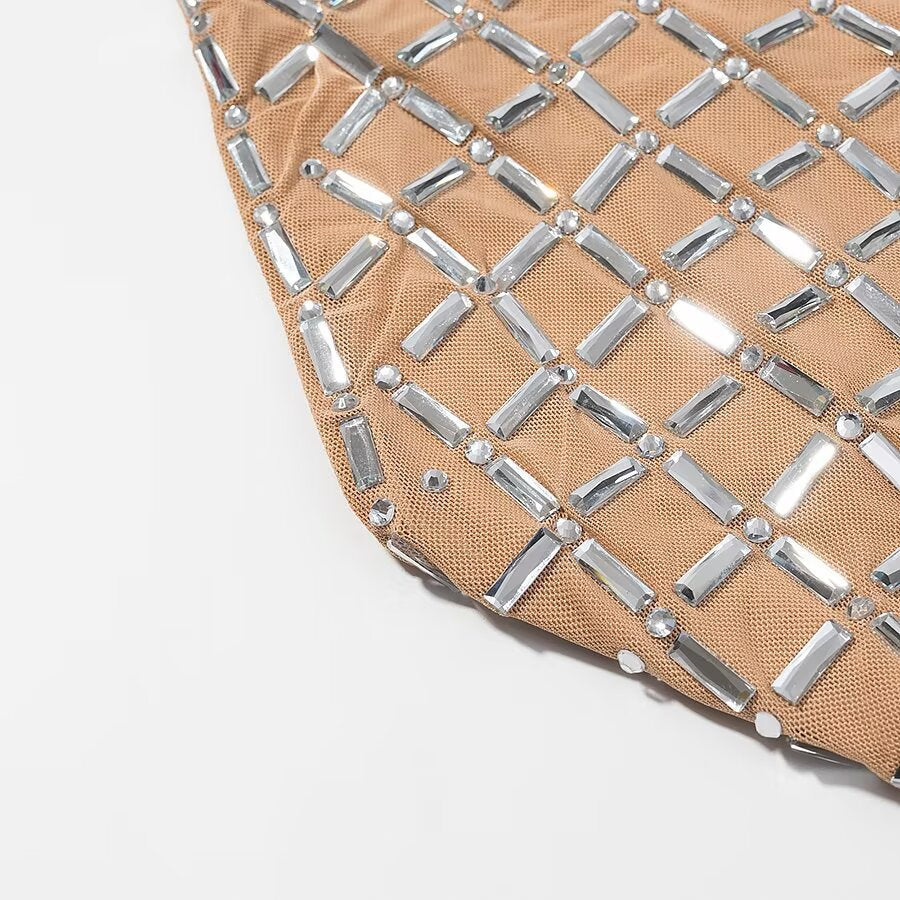 Mesh neck hanging dress for women's clothing