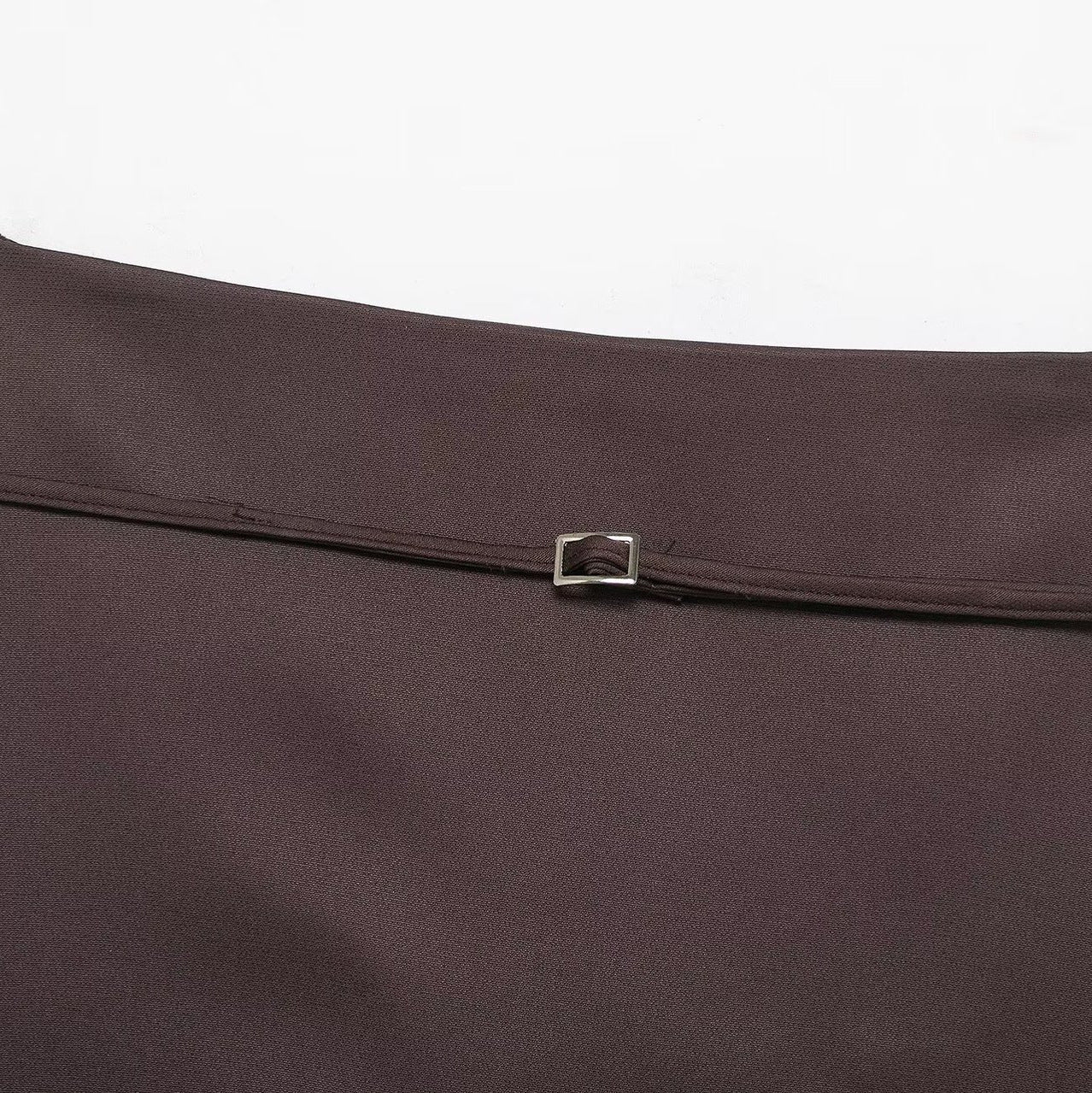 Solid Color Sleeveless Belted Detail Straight Cut Dress Pants