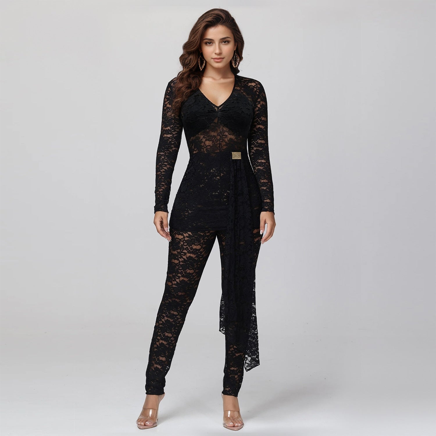 Fashion Women's Sexy Sheer Lace Jumpsuit Underwear Set