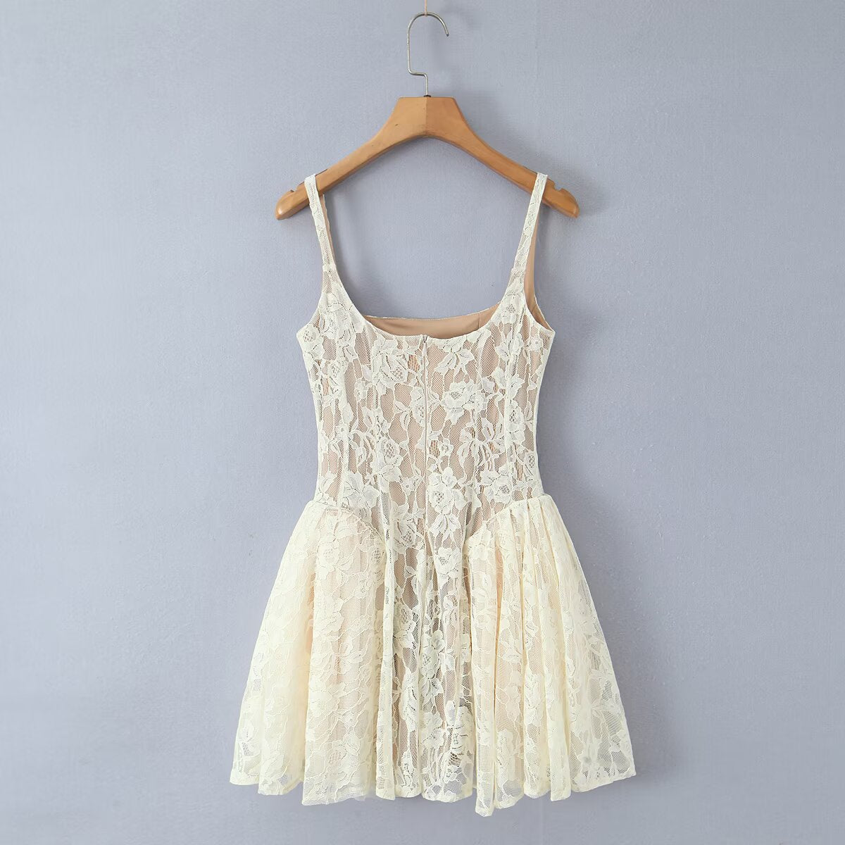 French Pure Desire Style Sleeveless Lace Strap Dress