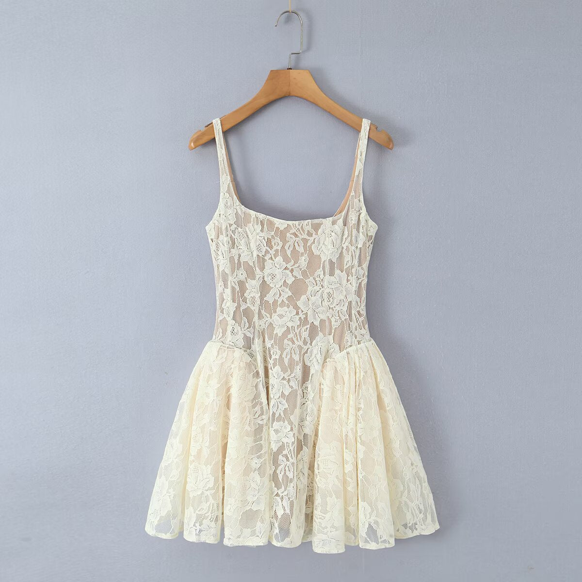 French Pure Desire Style Sleeveless Lace Strap Dress