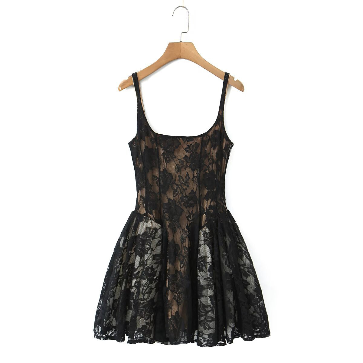 French Pure Desire Style Sleeveless Lace Strap Dress