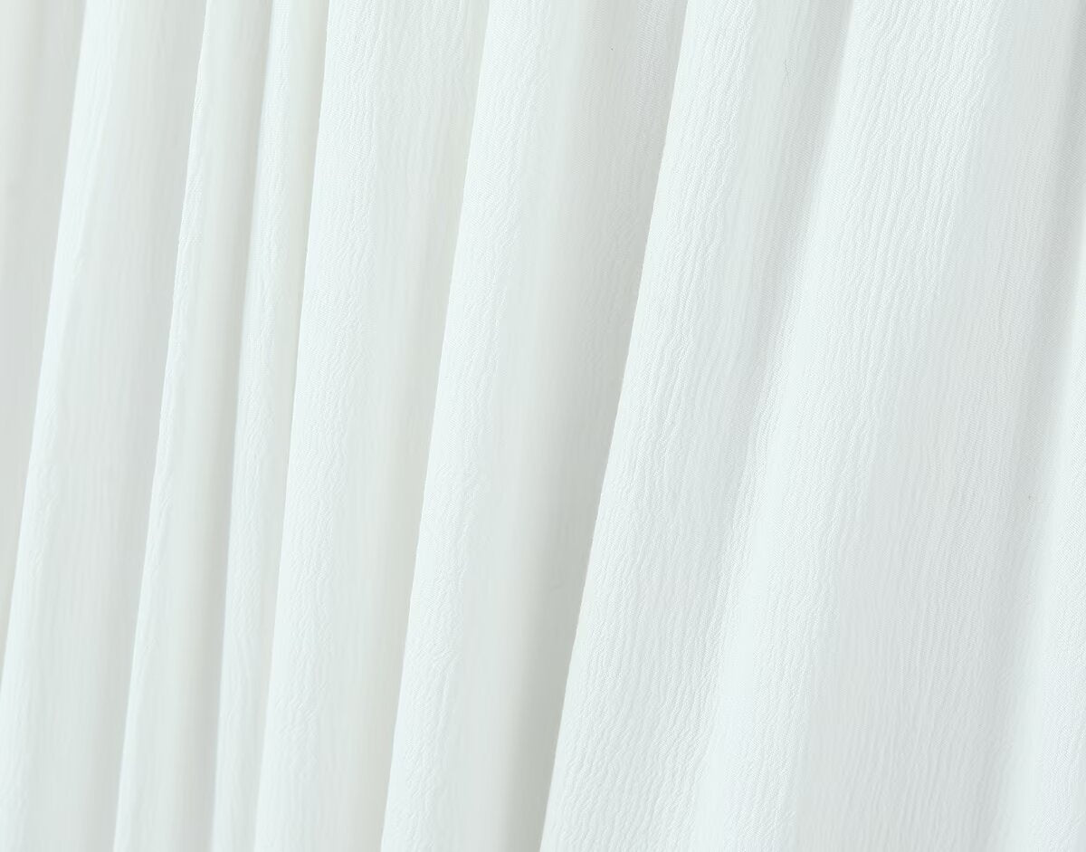 Backless tied long skirt with sweet bubble sleeves slim fit dress