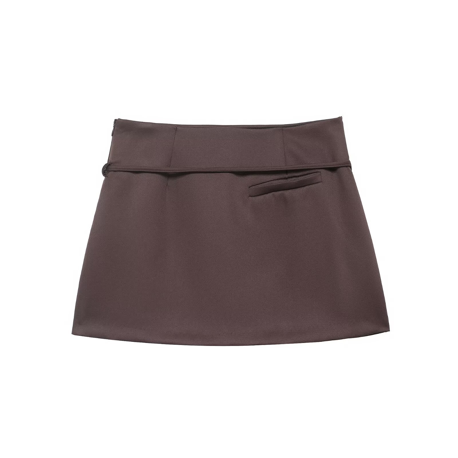 Solid Color Sleeveless Belted Detail Straight Cut Dress Pants